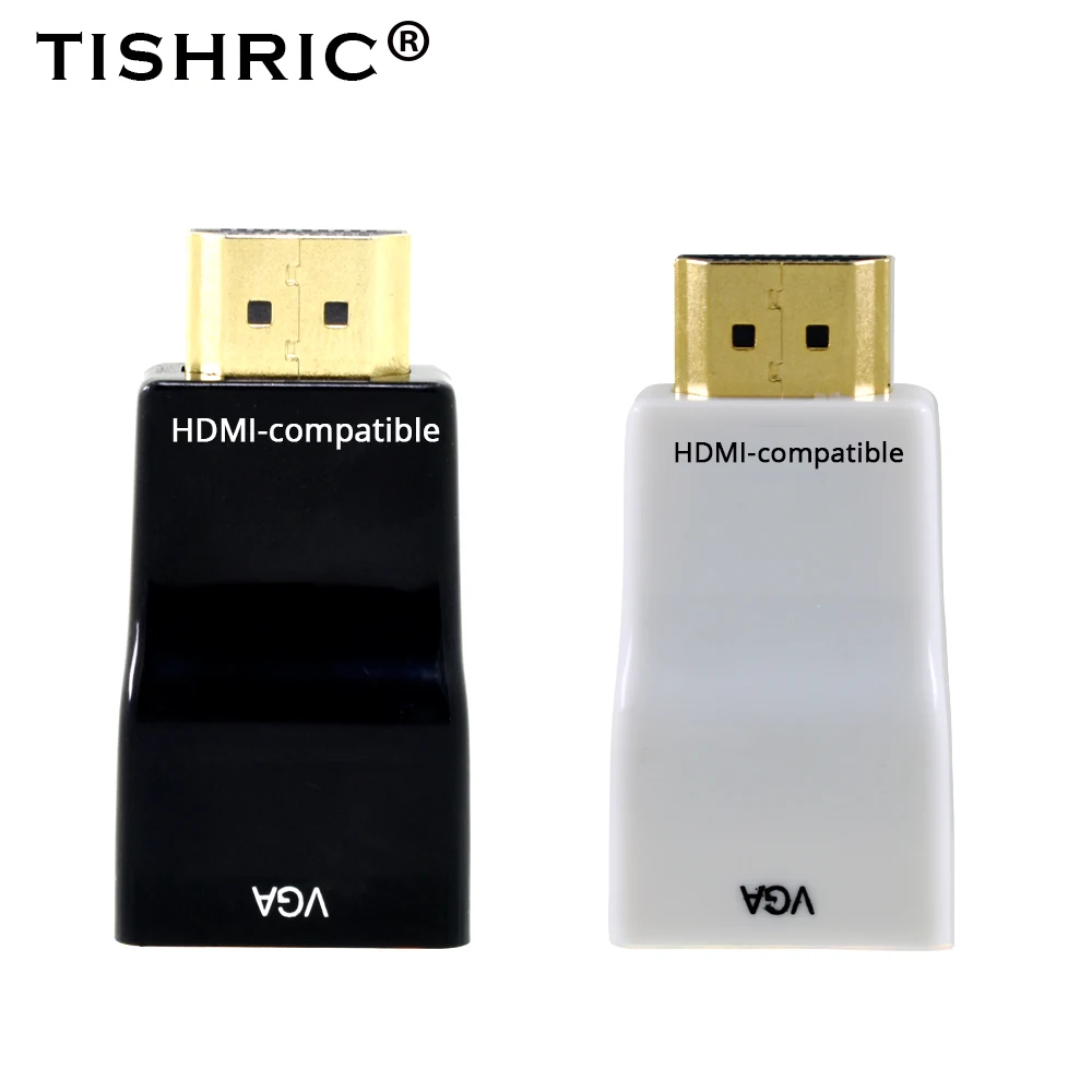 Адаптер VGA TISHRIC совместимый с HDMI преобразователь без аудиоразветвителя HD дисплей