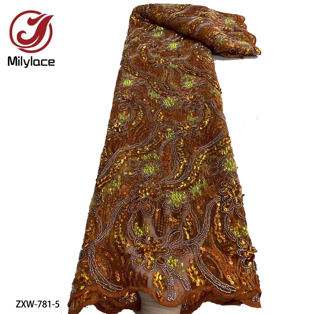 Африканская кружевная ткань с блестками новейшие нигерийские кружева 2022