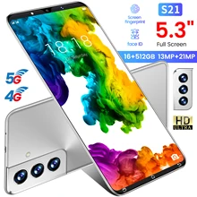 2022 Brand New S21 HD Ultra Smartphone 5.3 Inch 5950mAh 5G 21MP 12GB 512GB Unlock Celular Cellphone Android 10 Mobile Phones