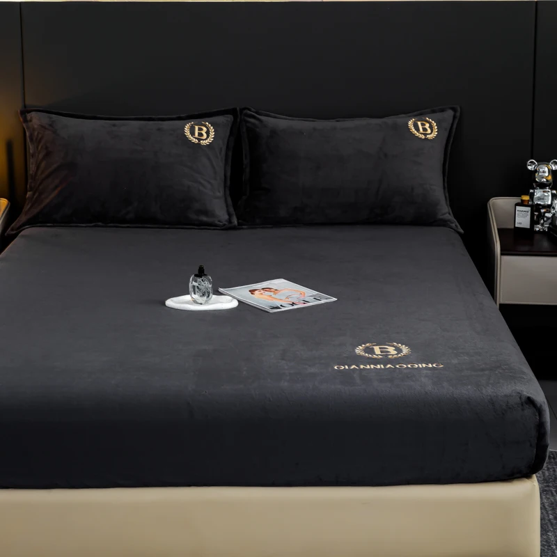 WOSTAR зимняя теплая однотонная фланелевая натяжная простыня эластичный чехол на