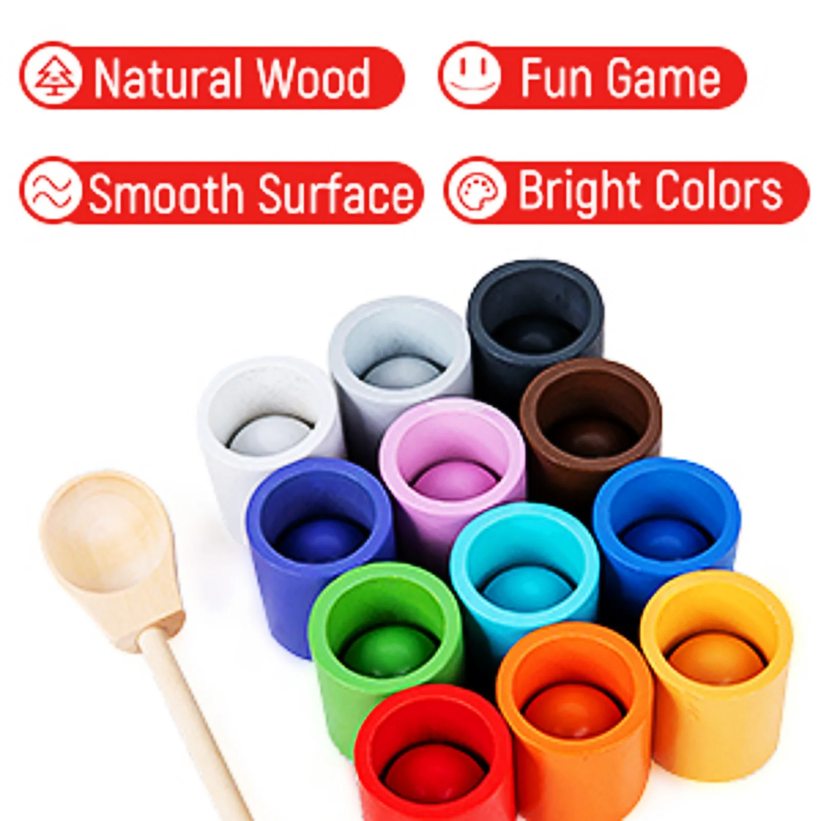 Деревянная игрушка Монтессори для детского сада-градиентные цвета улучшение