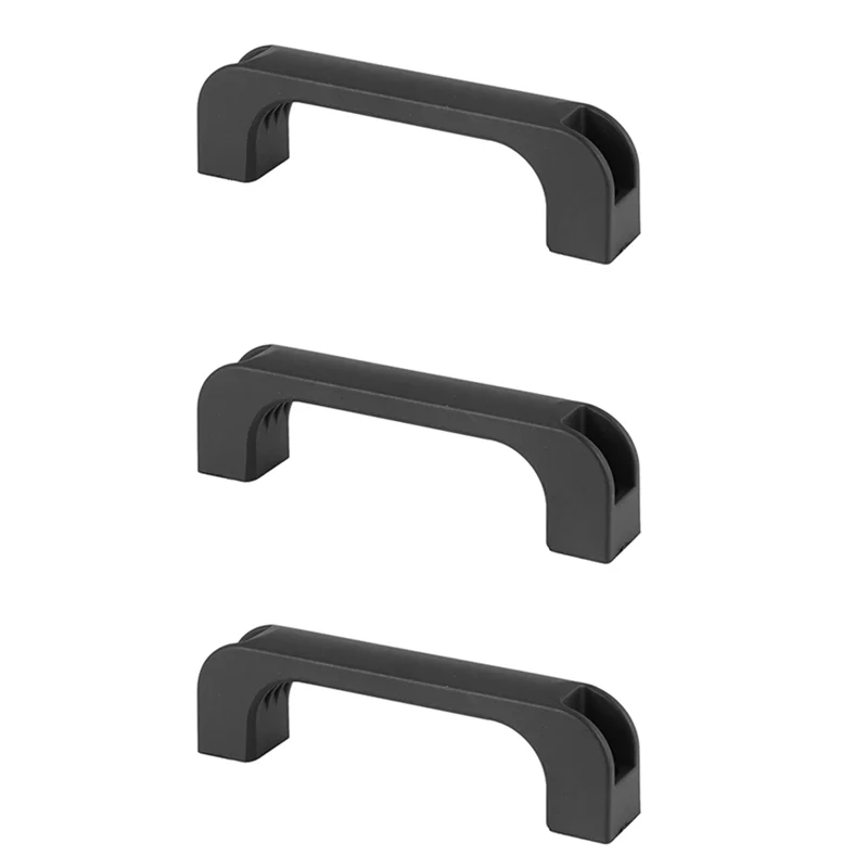 

3X Door Cabinet Black Plastic Rectangular Pull Handle 5.2 Inch