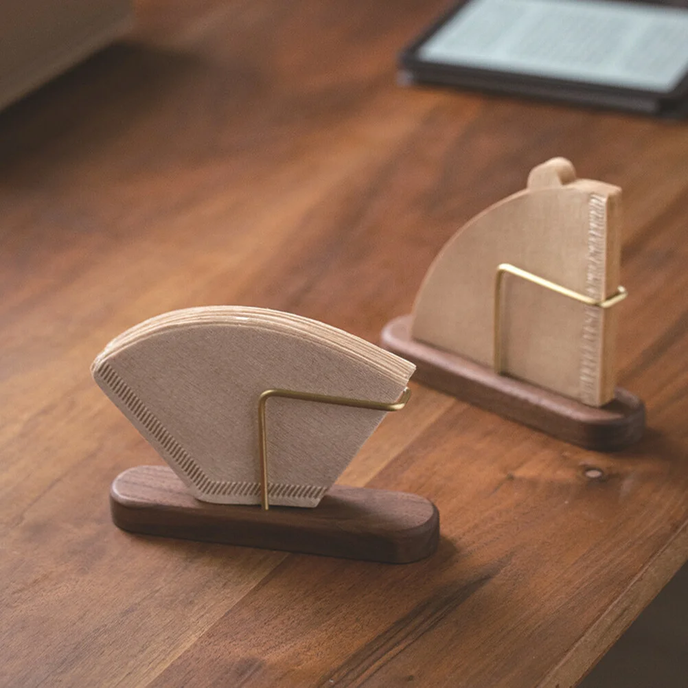

Wood Bracket Accessories Coffee Filter Stand Holder Filters Paper Storage Filtering Bar Supplies Wooden Office