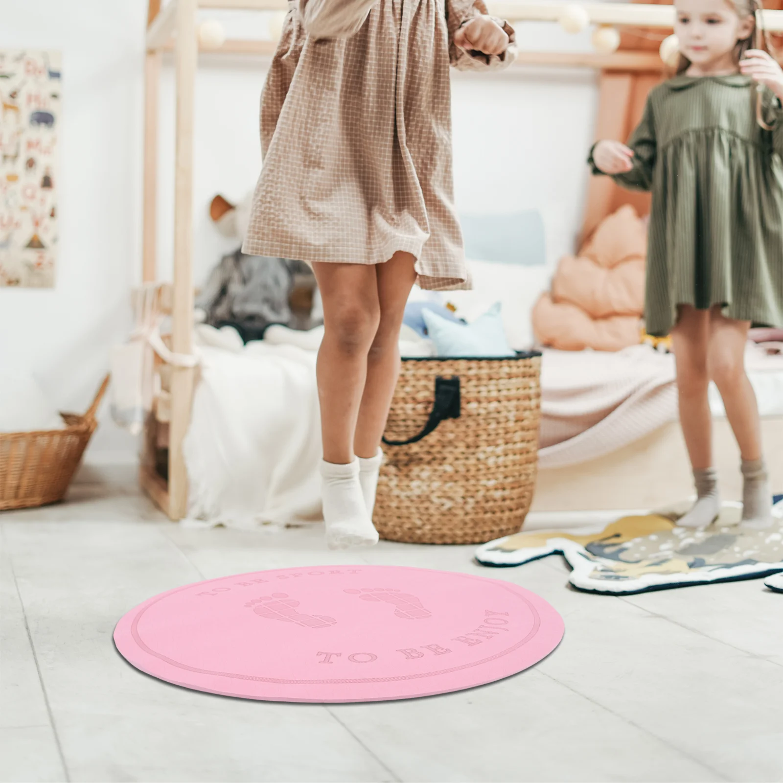 

Round Workout Mat Exercise Gym Mat Shock-absorbing Skipping Mat Round Skipping Cushion