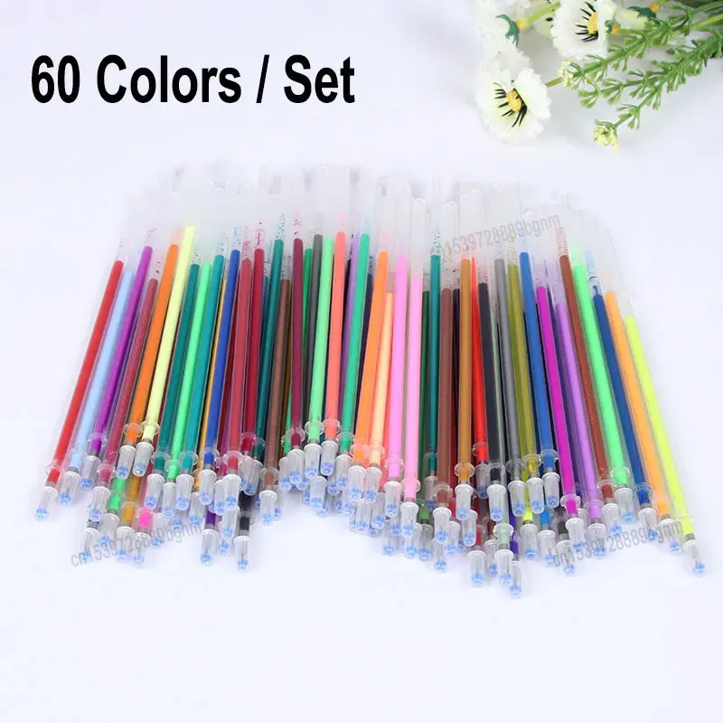 DELVTCH Гелевые ручки 48/60 цветов ручки гелевые черные 12 штук square 0 5 мм в ассортименте schiller