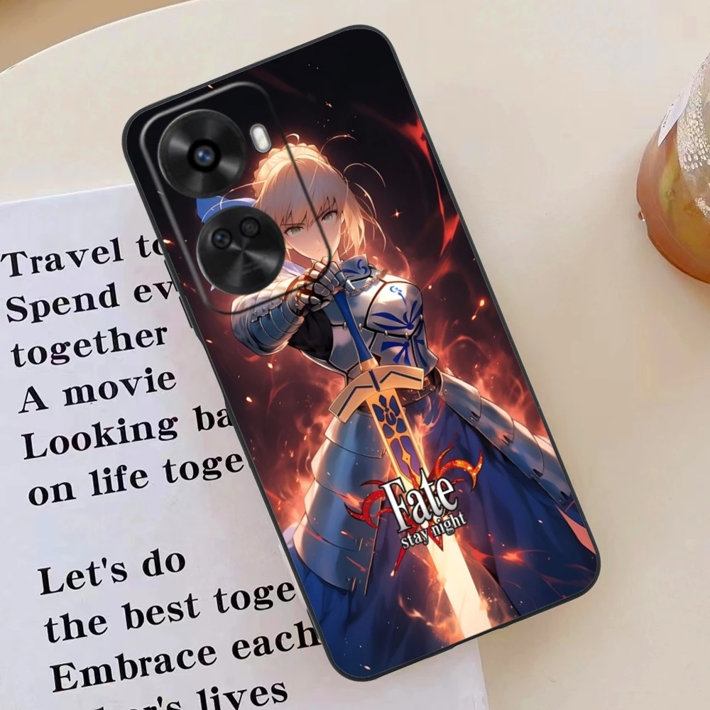 Чехол для мобильного телефона Fate Night Saber Huawei Nova 12 11 10 9 8 7 Pro SE 5G черный мягкий чехол