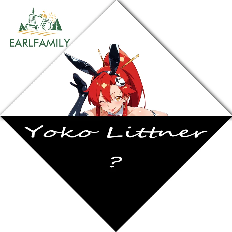 Фото Наклейки на автомобиль EARLFAMILY Rabbit Girl Yoko Littner, виниловая наклейка на автомобиль в стиле аниме, водонепроницаемая, устойчивая к царапинам, для JDM SUV, автомобильная этикетка №2