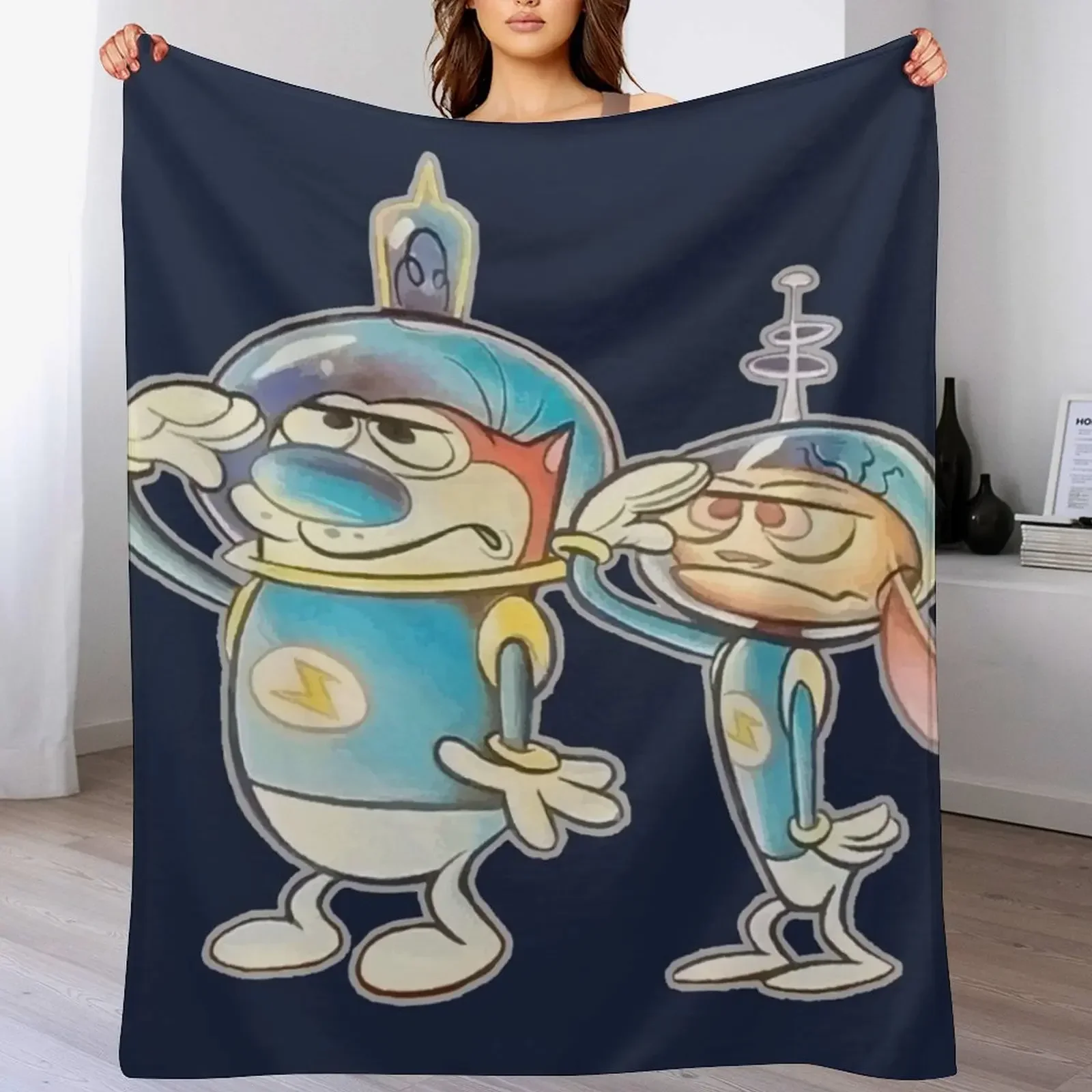 Одеяло Ren and Stimpy Space Buddies мягкий плюшевый плед винтажное тяжелое одеяло для сна