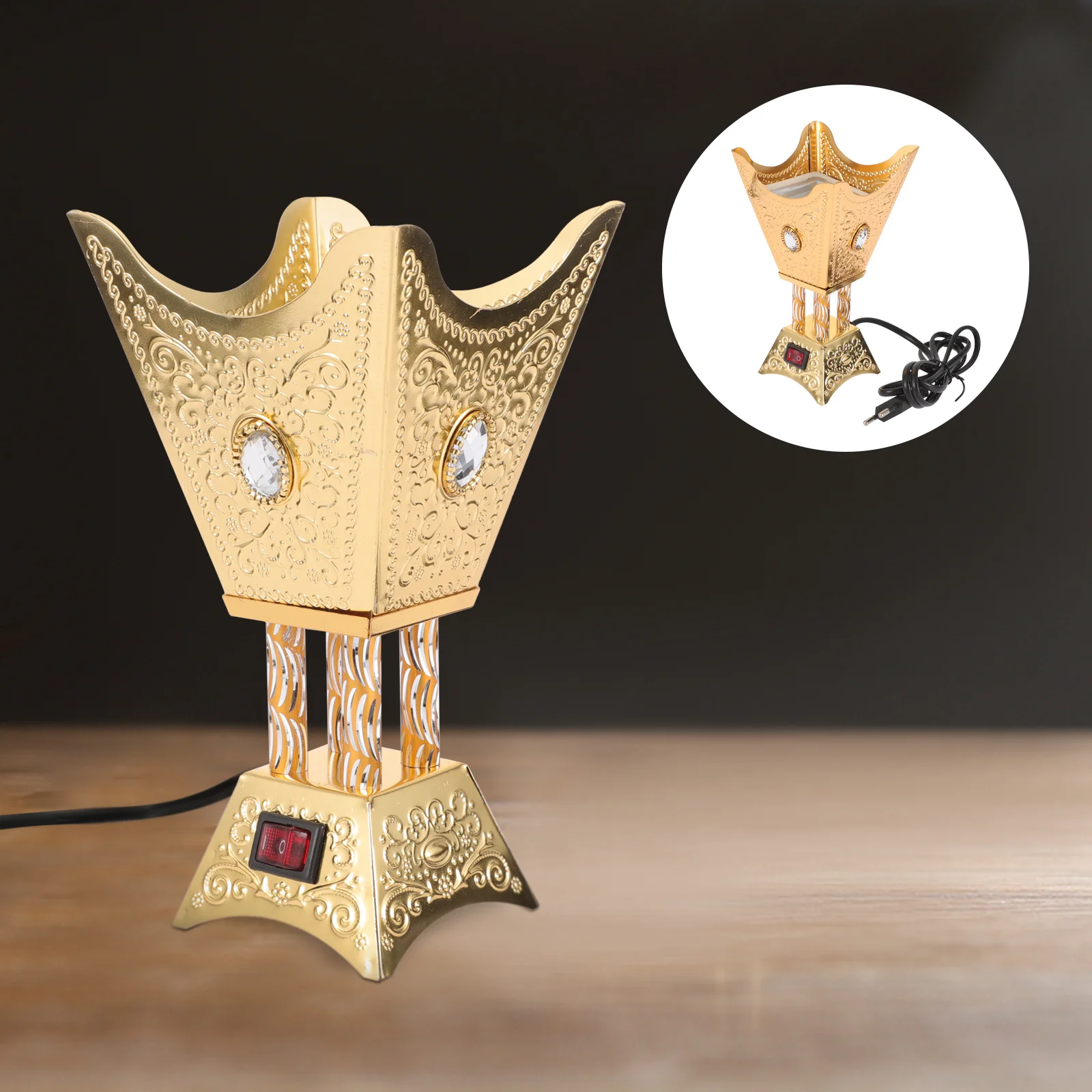 

Arabic Burner Retro Stove Metal Censer Ornament Aroma Table Desktop Cone Holder