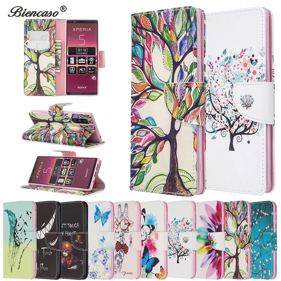 

Card Slot Flip Wallet Case For Sony Xperia 5 8 10 L4 Book Cover For iPhone 13 Pro Max 12 Mini 11 X XR XS Max Etui