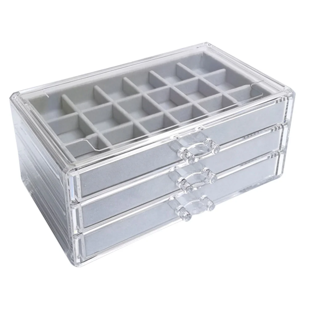 Drawer Acrylic Organizer Earring Jewelry Box Holder Storage Layer Ring Boxesmultiple Rings Dresserclear 