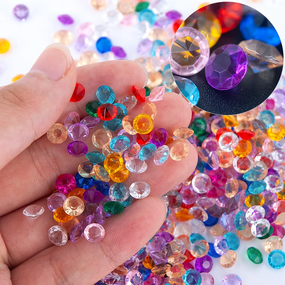 

3D Round Pointed Bottom Transparent Diamond 4mm6mm8mm10mm Acrylic Crystal Rhinestone For DIY Dress/Jewelry Design Decoration