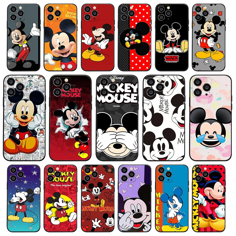 AU-46 Черный чехол с Микки Маусом для Xiaomi Mi 9 9T 11 11T Redmi 6 6A 7 7A 12 12C S2 A3X Poco F2 Pro