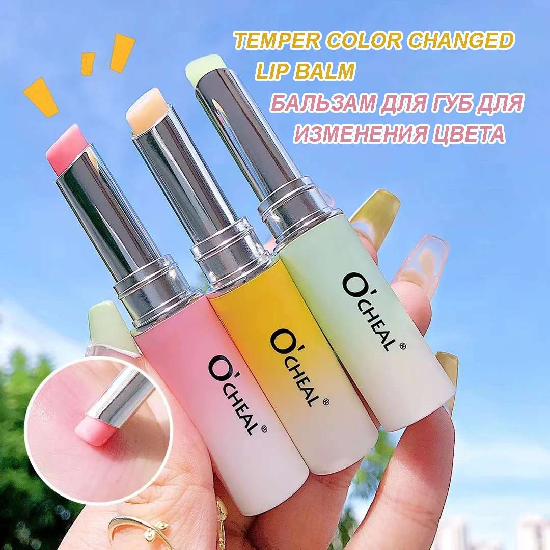 

OCHEAL 3 Pcs Moisture Lip Balm Long Lasting Moisturizing Temperature Change Lipstick Anti Aging Repair Lips Mask Casual Type