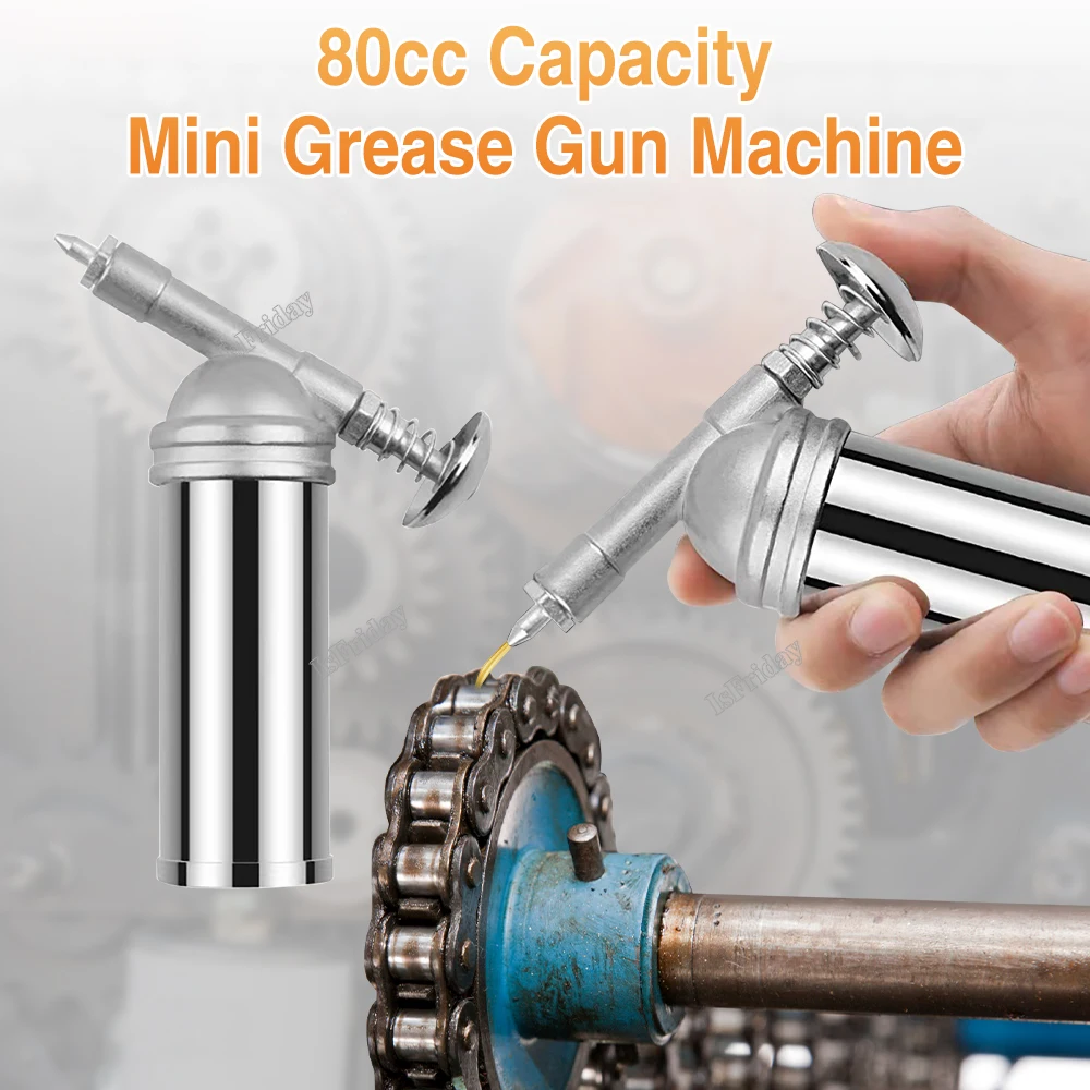 

HS-80CC 80cc Capacity 1000PSI Output Pressure Oiler Mini Grease Gun Machine Handheld High Pressure Oiler Hand Tools