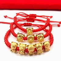 mascot five fortunes golden tiger red string bracelet 2022 chinese tiger new year bring wealth lucky good blessing bracelets