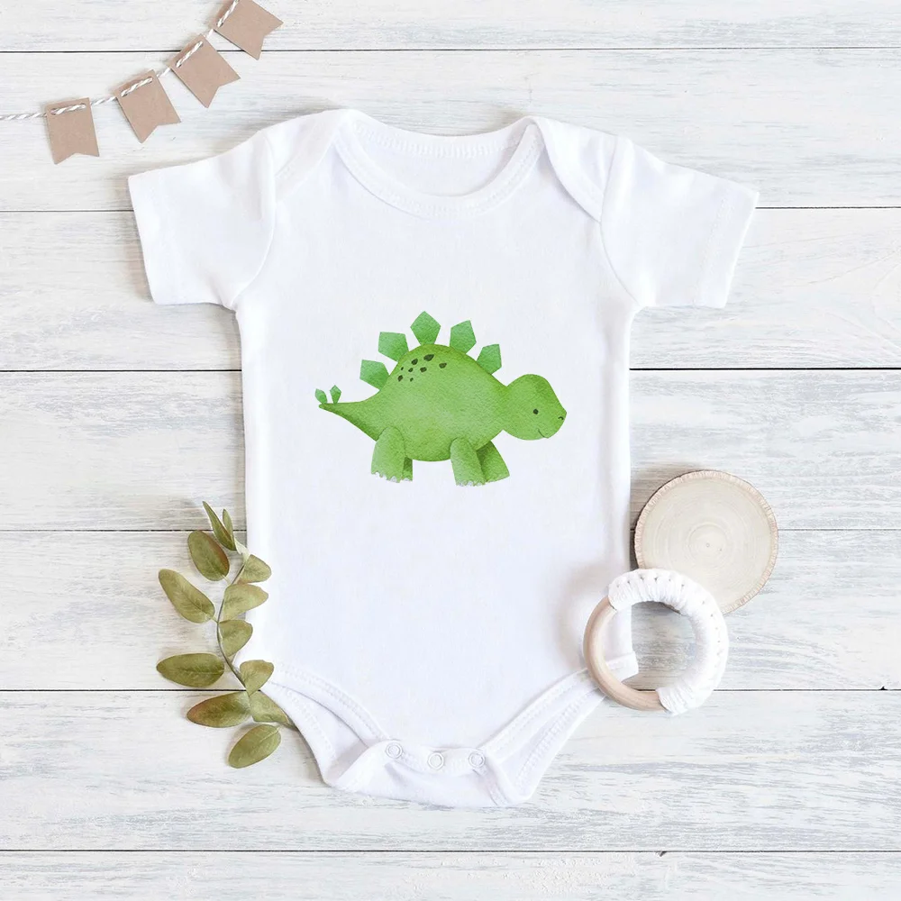 

Dinosaur Print Cartoon Baby Boy Body Fashion Cute 0-24 Months Newborn Girl Onesies Comfy Soft Infant Romper White Ropa De Bebe