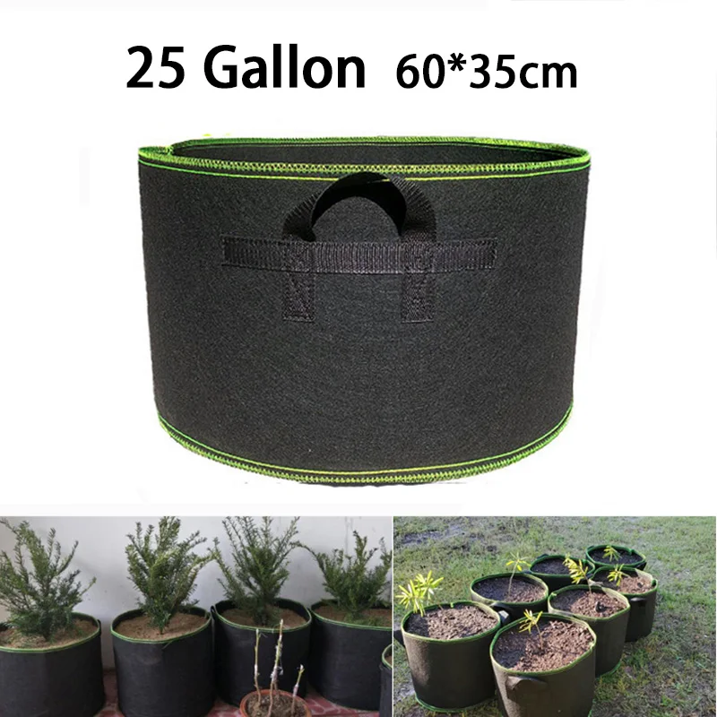 

25 Gallon Hand Held Plant Grow Bags Large Capacity Fabric Pot Fruit Flowers Plants Growing Jardim Orchard and Garden Tools