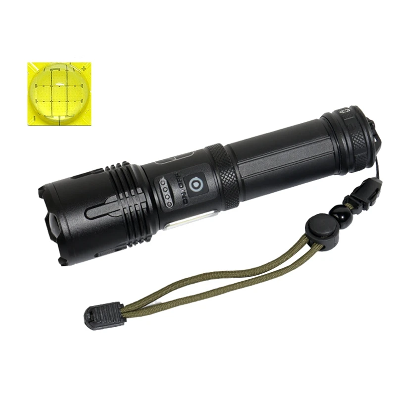 

Strong Light Flashlight LED Power Display Long-Range USB Rechargeable Zoom Flashlight