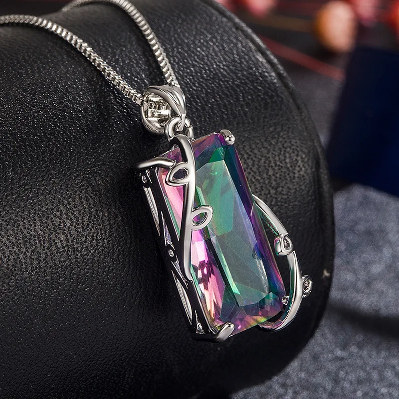 

100% 925 Sterling Silver Origin Amethyst Pendant for Women TRENDY Collares Mujer Silver 925 Jewelry Necklace Amethyst Gemstone