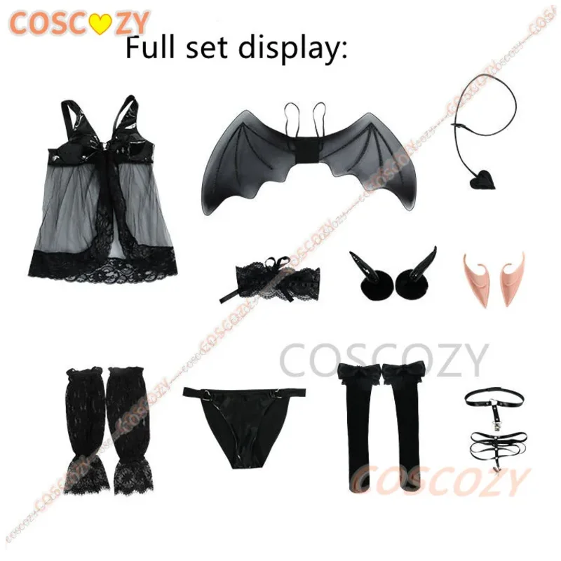 Coscozy My Dress Up Darling Косплей Kitagawa Marin/Rizu Kyun Костюм Парик Крыло Кожа Cos Little Devil