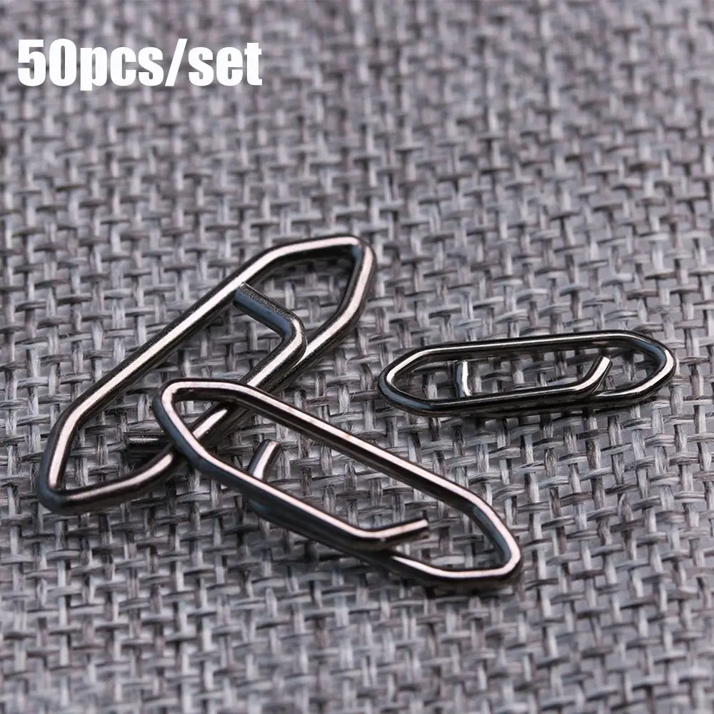 

50pcs Hot Portable Durable Stainless Steel Barrel Swivel Fishing Hanging Snap Connector Fast lock
