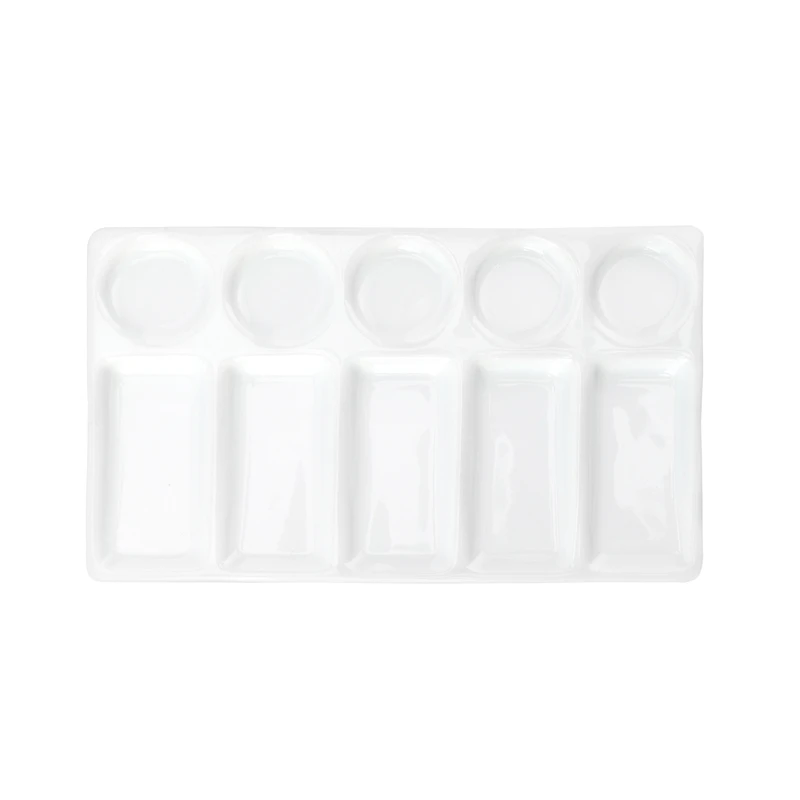 

Ceramic Artist Paint Palette 10-Hole Rectangle For Watercolor Gouache