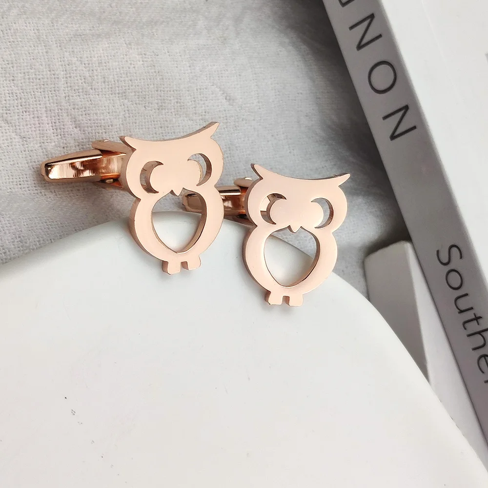 Men's Fashion Cufflinks Japanese Yoshihiro Owl Stainless Steel Cufflinks Suit Shirt Button Men's Banquet Jewelry Accessories