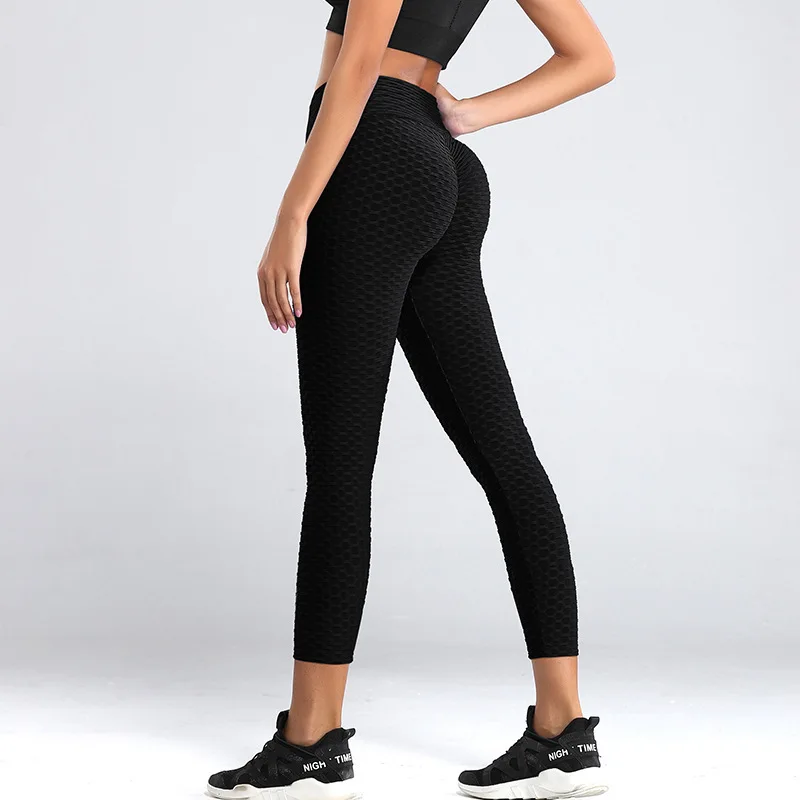 

High Waist Tight-fitting Sports Jacquard Fitness Leggings Women 2021 Sexy Plus Size Booty Lifiting Leggings Workout Gym Clothing