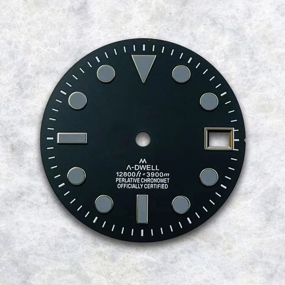 28 5 мм S логотип белый/черный циферблат подходит для NH35/NH36/4R/7S японские аксессуары