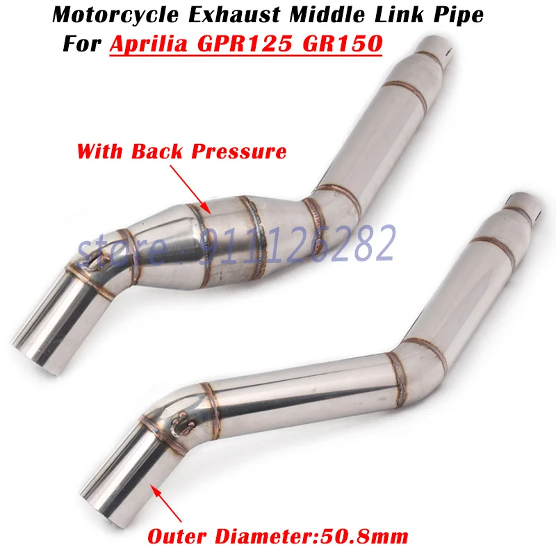 

Slip On For Aprilia GPR125 GPR150 Motorcycle Exhaust System Escape Modified Muffler 51mm Middle Link Pipe With Back Pressure