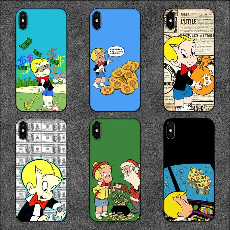 Чехол для телефона Richie Rich Cartoon для iPhone 11 12 Mini 13 14 Pro XS Max X 8 7 6s Plus 5 SE XR