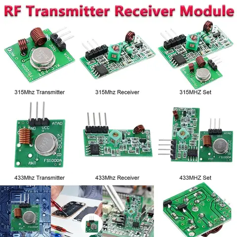 Модуль приемника радиочастотного передатчика 315 МГц для Arduino 10 мВт 433-12 В/5 В постоянного тока, беспроводной дистанционный модуль для систем безопасности/умного дома