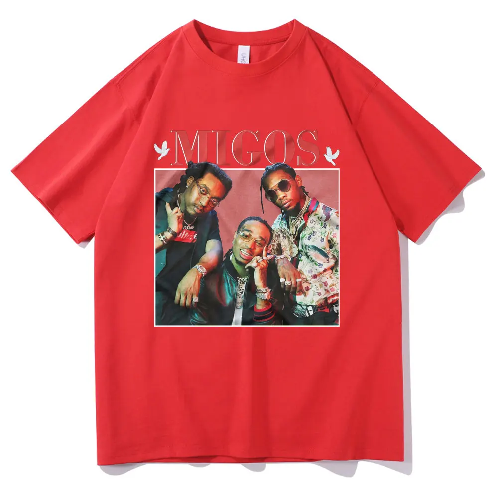 Футболка Migos Rapper Мужская/женская с коротким рукавом модная тенниска оверсайз