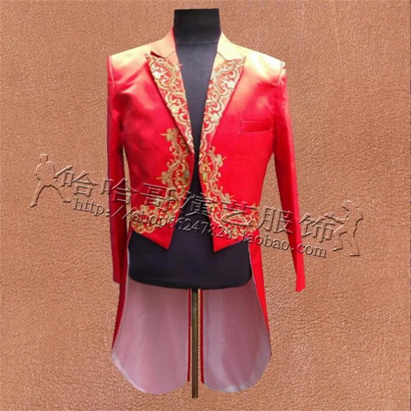 

Embroidery clothes men Tuxedo suits designs masculino homme terno stage singers jacket mens blazer dance star style dress punk