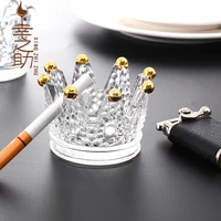 crown shape ashtray creative household glass ashtray candlestick crystal ashtray jewelry storage birthday gift