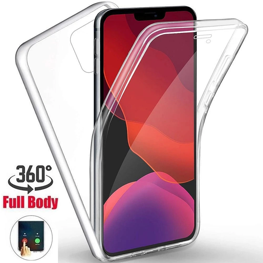 Чехол с полным покрытием 360 градусов для iPhone 11 12 13 Pro Max mini 6 7 8 Plus 5 SE 2020 X XR XS Max, двухсторонний прозрачный чехол из ТПУ и поликарбоната