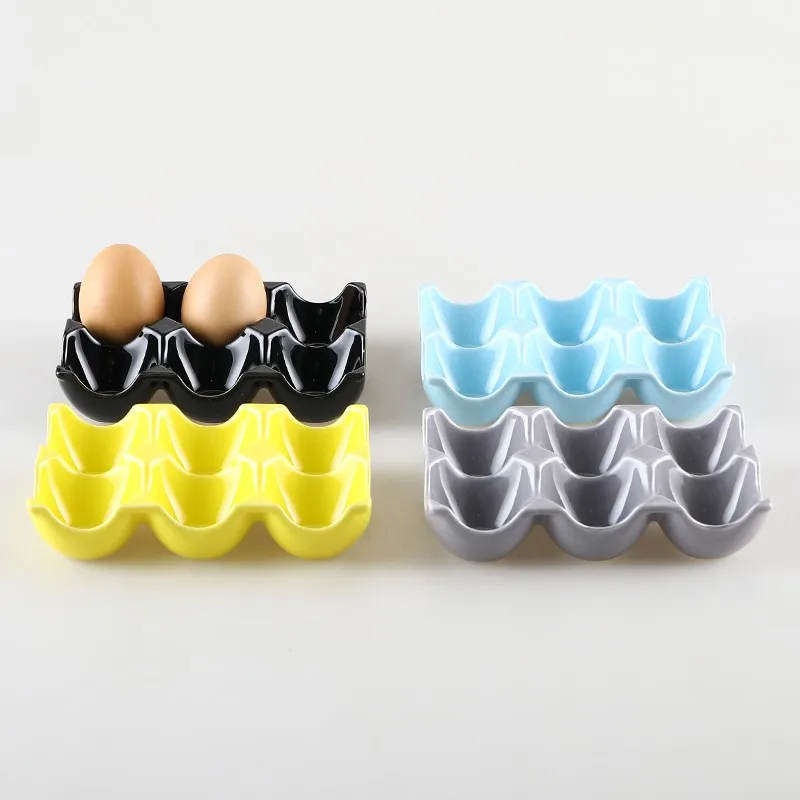 

Egg Holder Stand Ceramic Eggs Tray (Holder 6 pcs)Kitchen Storage Plate Tableware Supplies