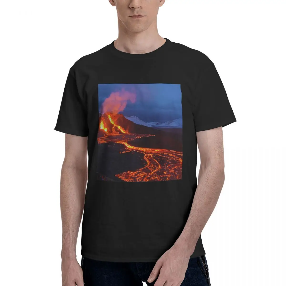 

Anime Tonga Volcano Eruption Iceland 2022 Funny Novelty Men's Basic Short Sleeve T-Shirt men set Geology Funny Graphic Tops Tees