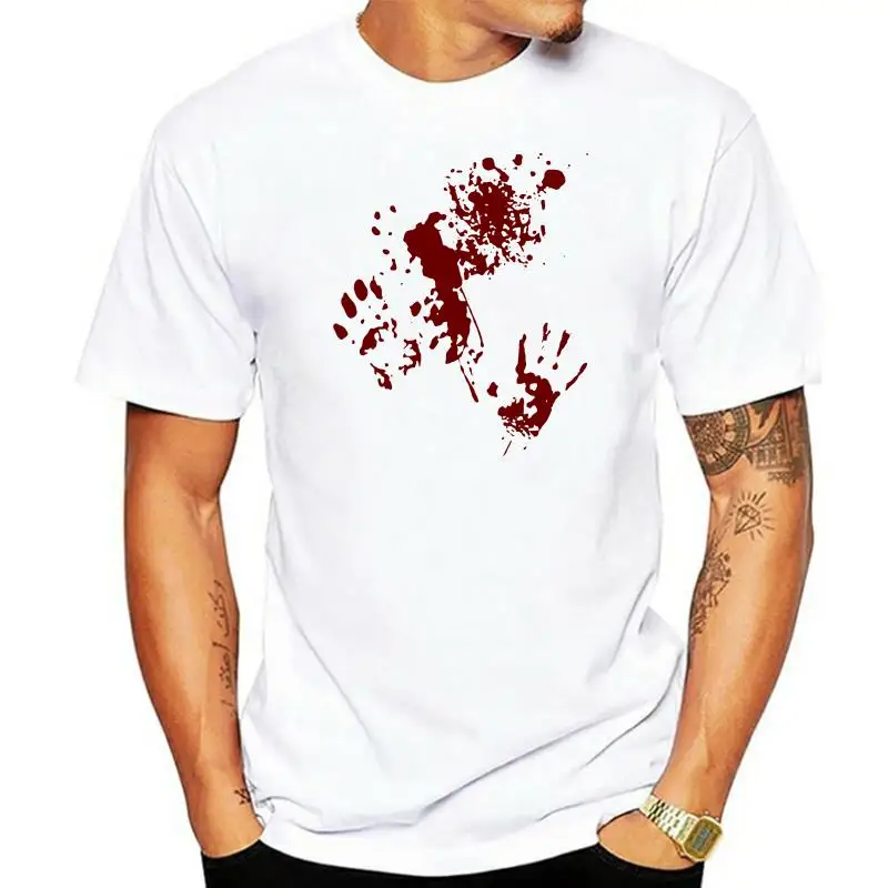 

Camiseta de calle de moda de verano para hombres, camisa de manga corta con estampado de Zombie Attack, sangre salpicada, sangri