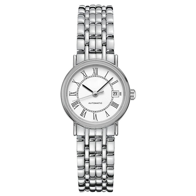 

Часы наручные женские механические с автоподзаводом, модные брендовые с белым циферблатом, простые темпераментные с сапфировым стеклом