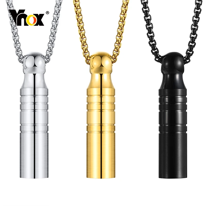 

Vnox Urn Necklace for Men Women, Whistle Shaped Hollow Tube Pendant, Stainless Steel Ashes Vial, Perfume Holder Collar