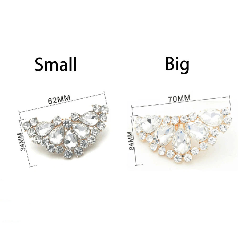 1PC Shiny Crystal Shoes Decorations Clip Women High Heel Rhinestone Charm Buckle Bag Pendant Brooch Wedding Bride Accessories