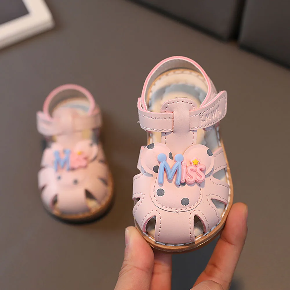 

Summer Princess Shoes For Girls Korean Style Cute Cartoon Beach Sandals Soft-soled Anti-slippery 0-3 Years Old Toddler Shoes