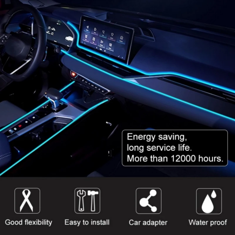 

LED Strip Lights for Car EL Wire Rope Auto Atmosphere Decorative Lamp Ambient Light Car For Ford Focus 2 1 Fiesta Mondeo 4 3
