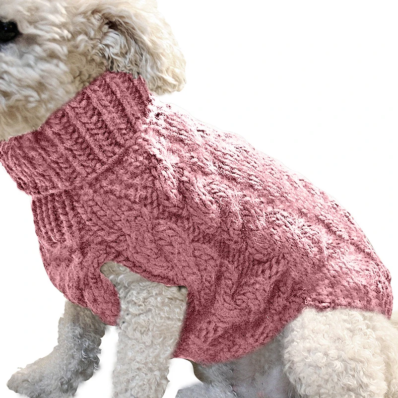

Dog Sweaters Puppy for Small Medium Dogs Cats Clothes Winter Warm Pet Turtleneck Chihuahua Vest Soft Yorkie Coat Teddy Jacket