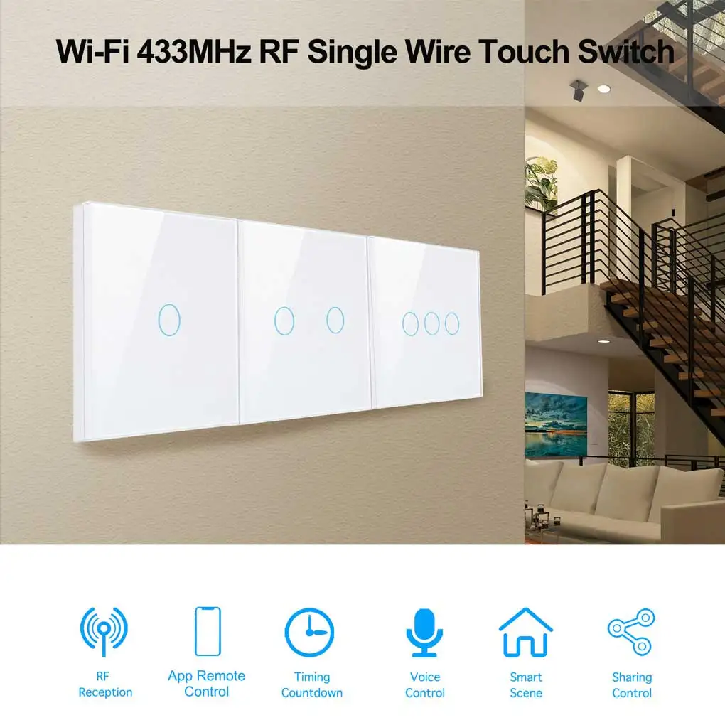 

EU Plug Light Wall Switch Smart Intelligent Touch Panel Controller