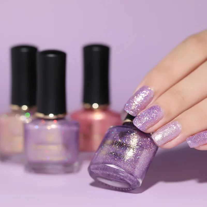 

6ML Glitter Nail Polish New Mermaid Water-based Peelable Free Baking Quick-drying Shiny Laser Gilt Long-lasting DIY Nail Polish