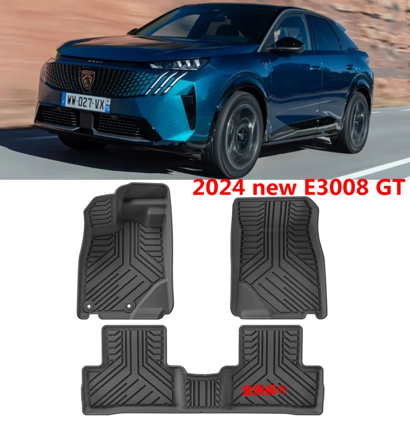 Фото Используйте для нового автомобиля Peugeot E3008 GT 2025 года, коврик в багажник AllWeather E3008 GT, полный комплект отделки для Peugeot E3008GT, водонепроницаемый напольный коврик №1