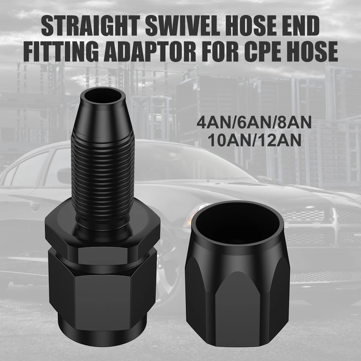 

Straight Swivel Hose End 4AN 6AN 8AN 10AN 12AN Aluminum Car Hose End Fitting Reusable Replacement Hose Adapter for Stainless Ste